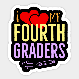 I Love My Fourth Graders V4 Sticker